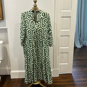 Zara Green Geometric Maxi Dress